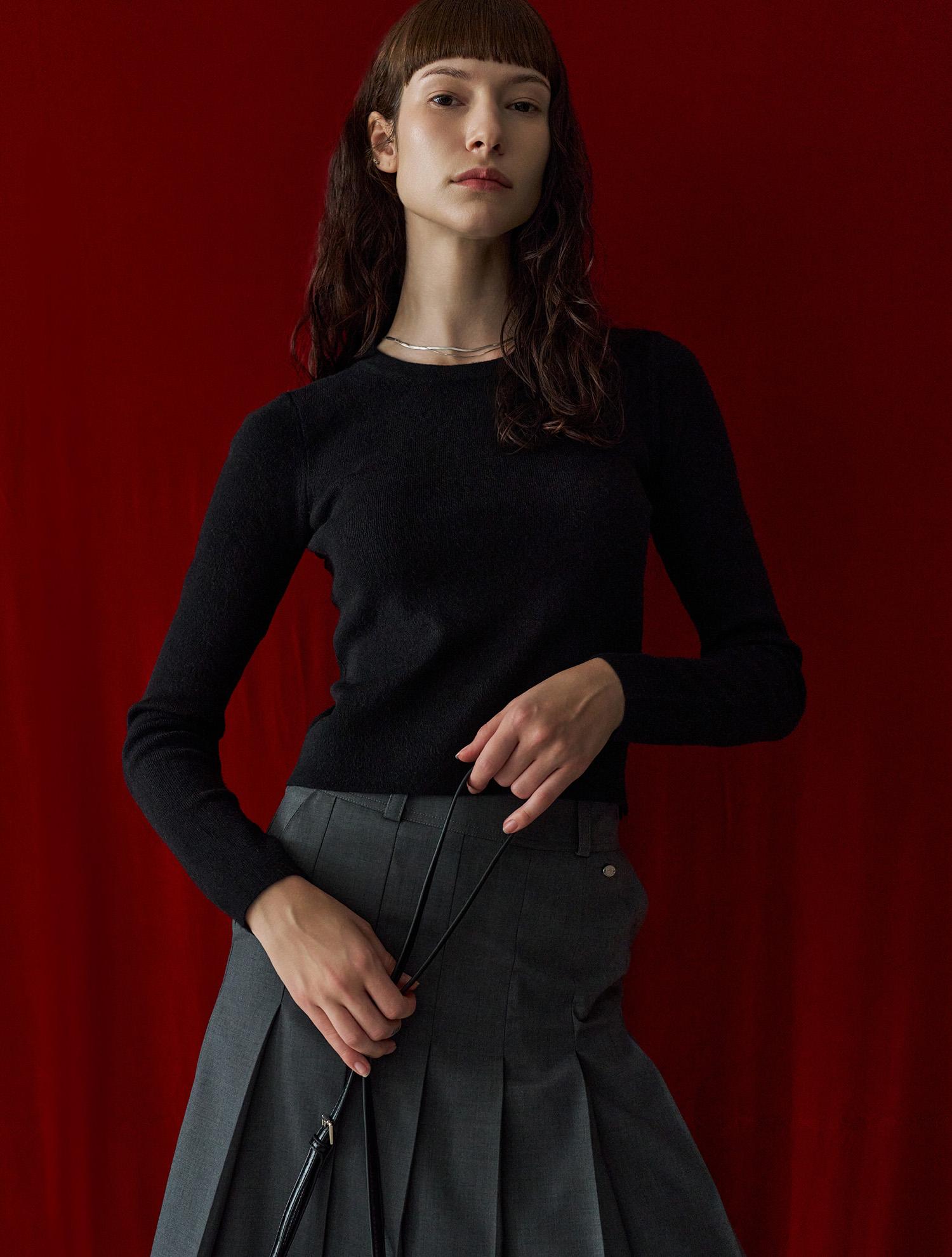 General Idea Superfine Wool Crewneck Pullover [Black] / Wbd4L05544 Black/S