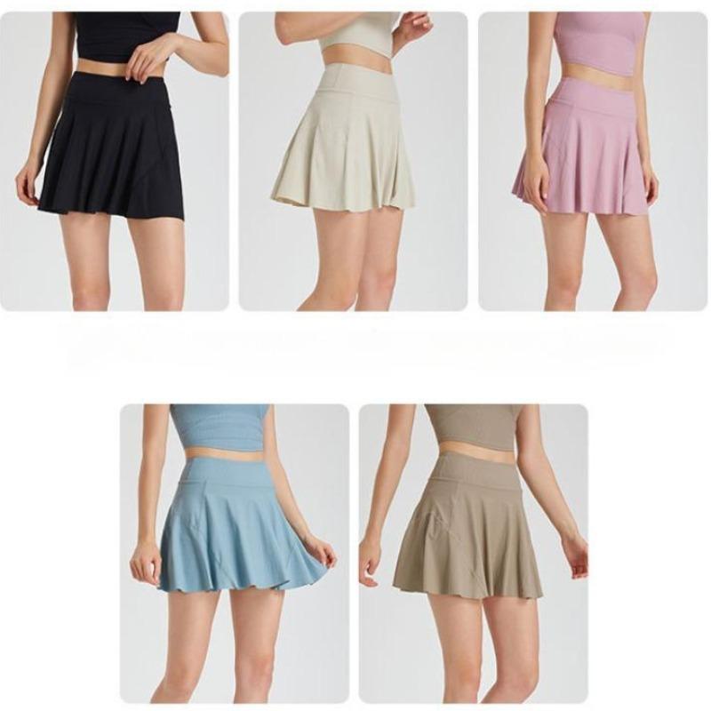 Tennis Short Skirt Breathable Women Sports Golf Pleated Skirt Casual High Waist Skirts Quick Drying Double-deck Skirt With Pockets Jogger Shorts Skirt