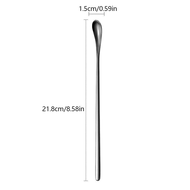 304 Stainless Steel Long Handle Stirring Spoon Coffee Tea Ice Spoon Bar Tableware Fashion Kitchen Tool Seasoning Mixing Dessert