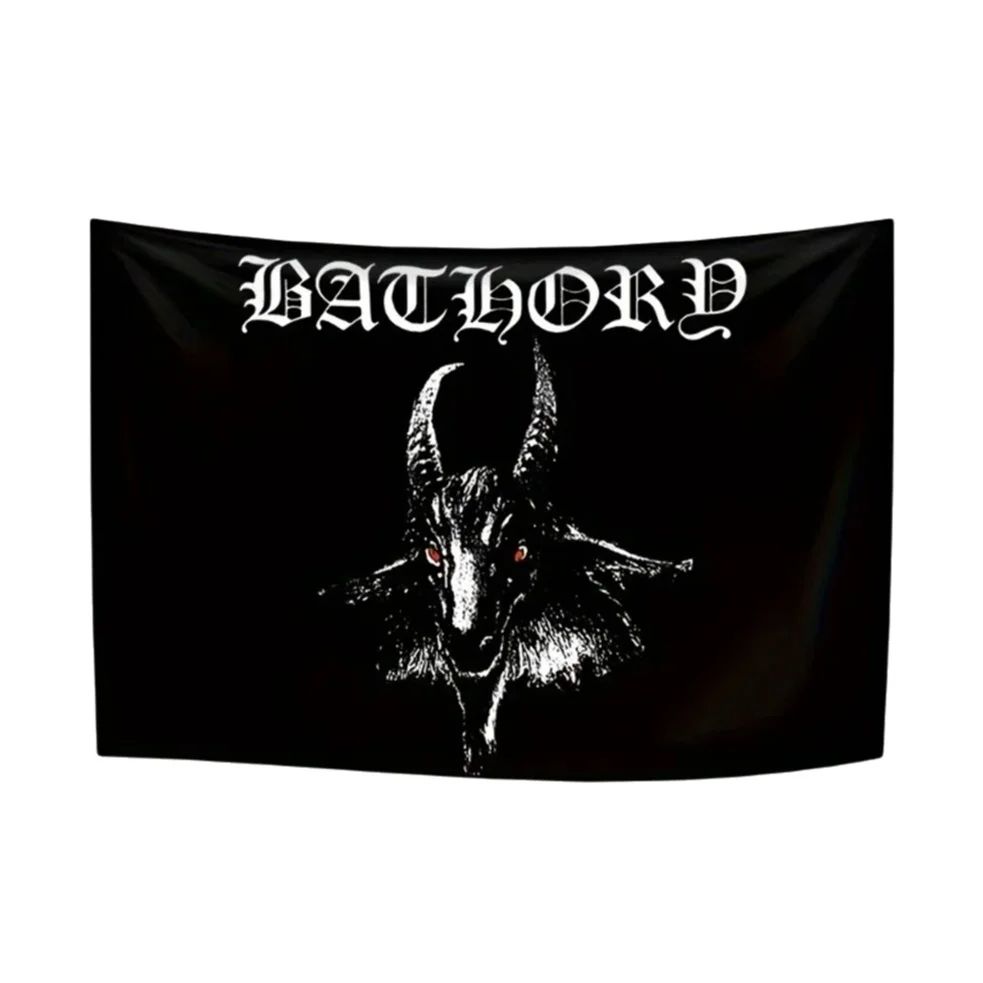 

1 шт. Гобелен с изображением козла в стиле блэк-метал Bathory, 2D, полиэстер, настенный, темный оккультный декор, идеальный подарок для поклонника хэви-метала 74x94cm(29x37in)