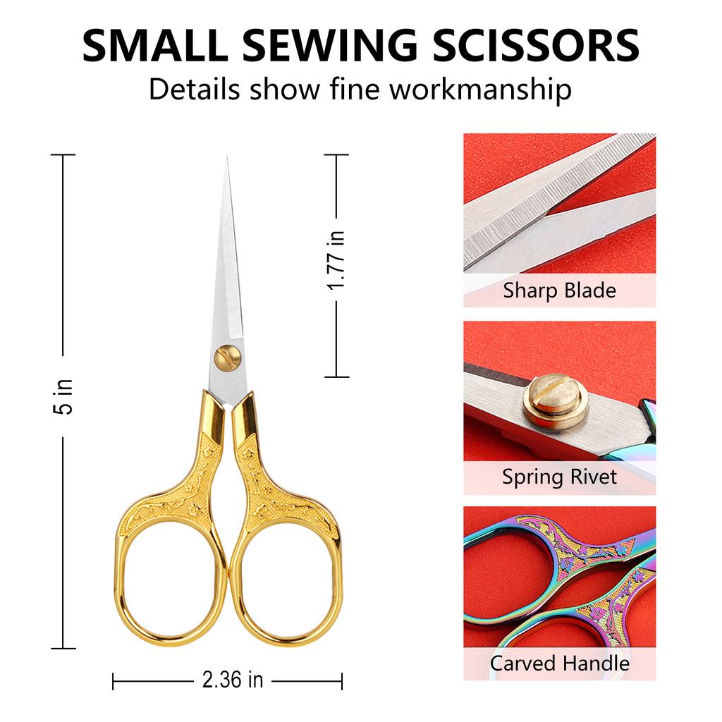 1/2 Pack Stainless Steel Retro Scissors Sewing Machine Professional Cutting Fabric Scissors DIY Handmade Pointed Thread Tailor Scissors
