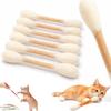 6PCS Cotton Swabs Cat Toy Kitten Chew Sticks for Indoor Boredom, Durable Dental Teething Ropes Interactive Accessory