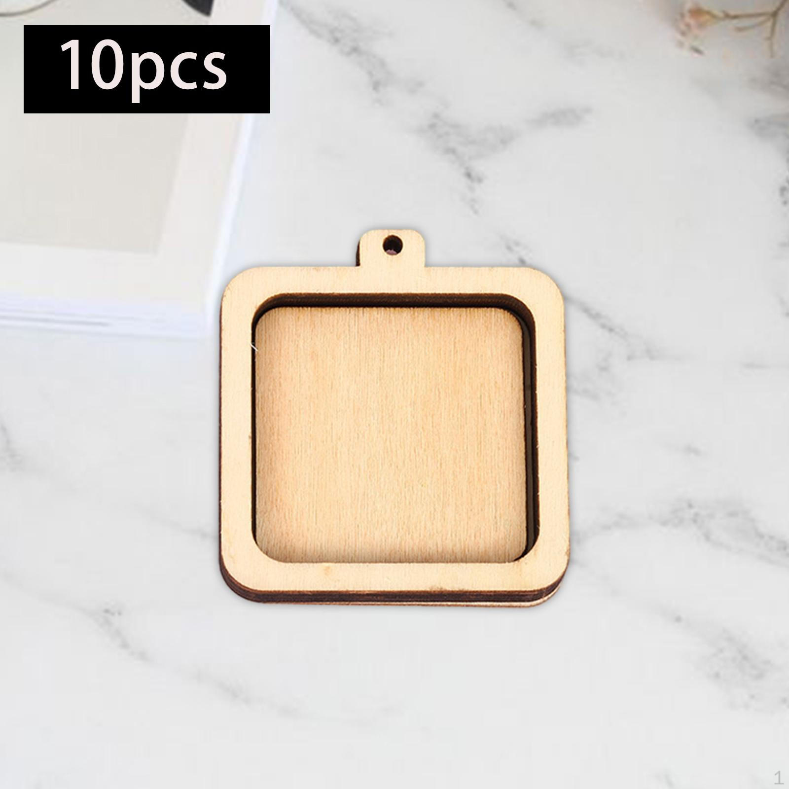 10 шт. Мини-пяльцы для вышивания Рамки Деревянный дисплей для подвесок-шармов Round — фото 11