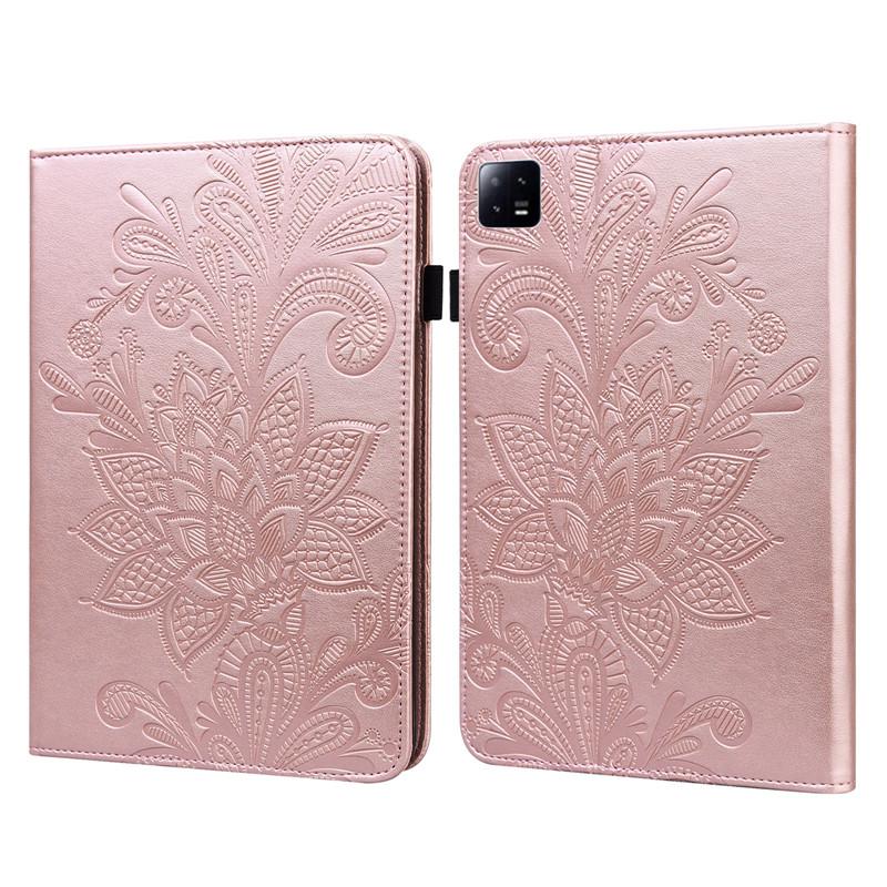 Tablet Case For Xiaomi Pad 6 Pro Case 11'' Vintage Flower Embossed Wallet Cover Funda For Xiaomi Mi Pad 6 /Mi Pad 6 Pro 2023 Case Coque