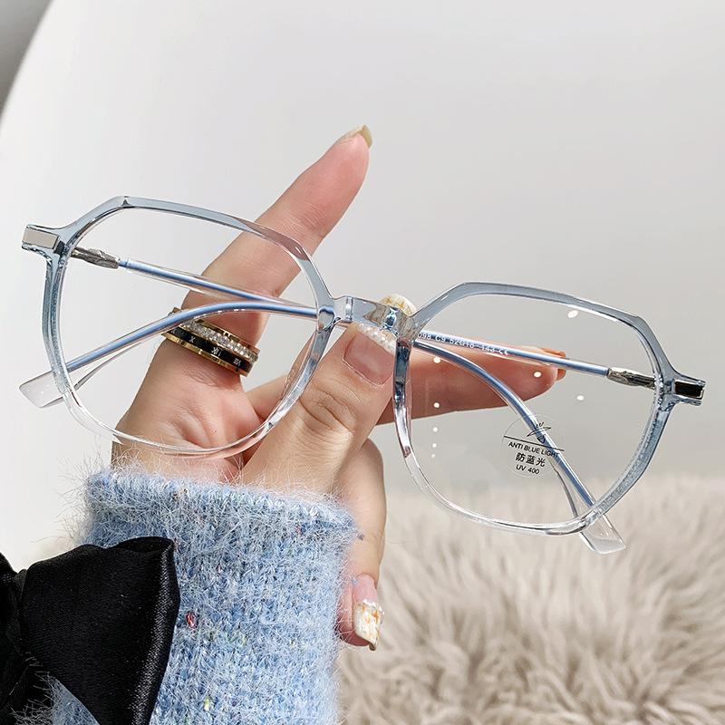 Trend Tr90 Anti-Blue Light Lightweight Glasses Frame Side Shiny Women'S Flat Mirror 3098