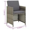 5 Piece Garden Dining Set with Cushions Poly Rattan Grey