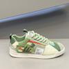 Summer new soft-soled low-top shoes leather cloth spell breathable personalized casual shoes aj