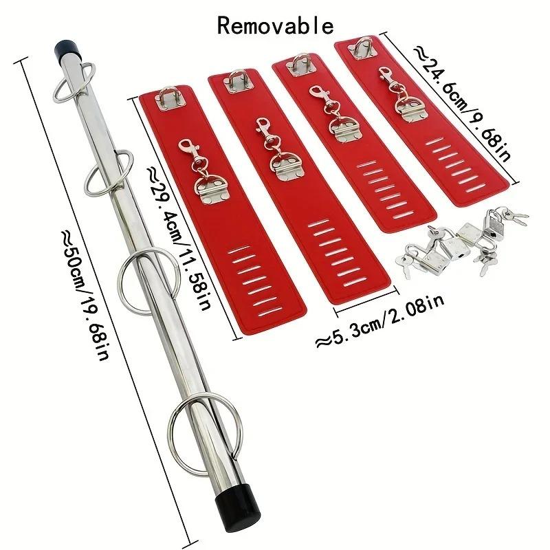 Bar Spreader Sex Toy Sexy Adult Female  Restraint Handcuffs Leg Split Ankle Cuffs Kits SM Slaves Collar Leash Open Leg Set