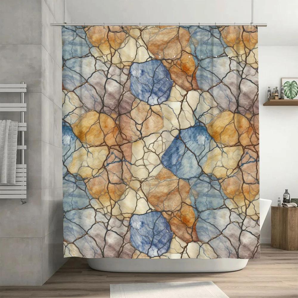 Personalized Blue Striped Shower Curtain Rachel Custom Name Printed Shower Curtain Waterproof Fabric Bathroom Decor