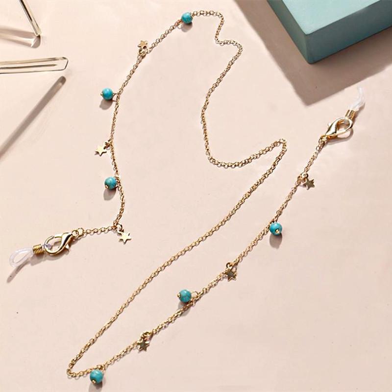 Fashion Turquoise Accessories, Non-slip Multi-purpose Chain, Mask Chain, Personalized Star Pendant, Glasses Chain.