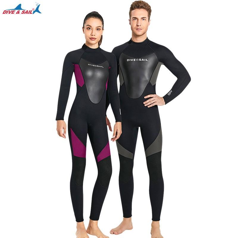 3MM Full Wetsuit Long Sleeve Pants Diving Surfing Snorkeling Warm Stretch Neoprene Swimsuit