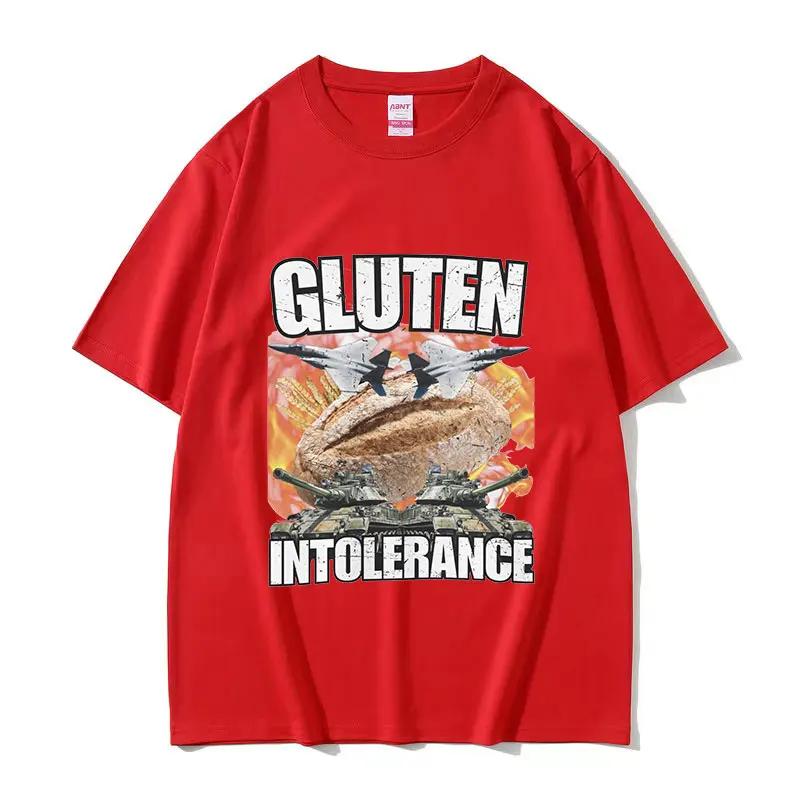 

Hot Selling New Funny Gluten Intolerance Meme Graphic Tshirt Unisex Women Retro Harajuku Oversized Breathable Casual Tops 2026 4XL