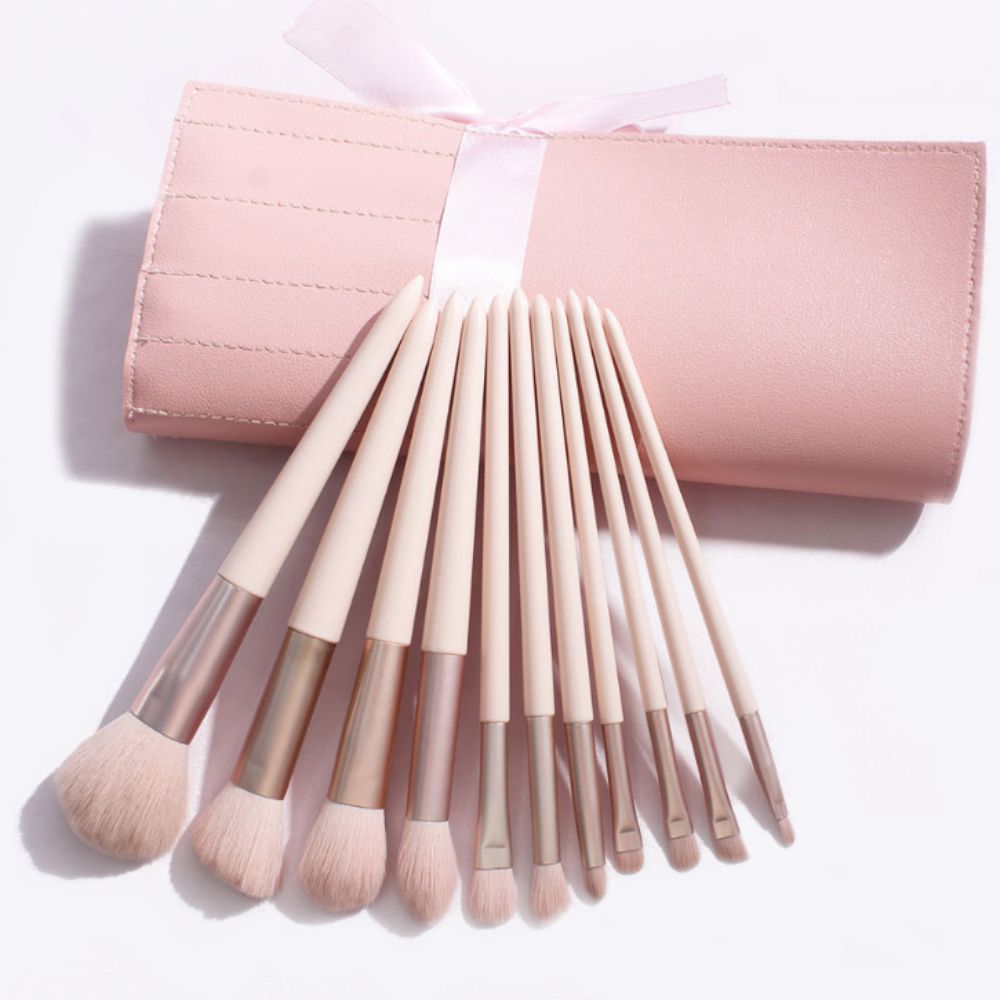 11pcs Professional Pink Makeup Brushes Set Soft-bristled Brush Foundation Brush  Concealer