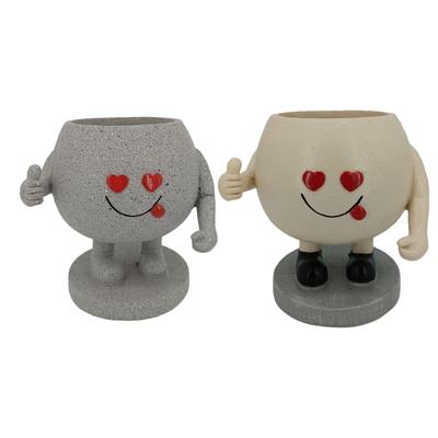 Smile Face Planter Pots Planter Resin Plant Pots for Indoor Outdoor Plant Succulent Pots Container Unique Face Designed
