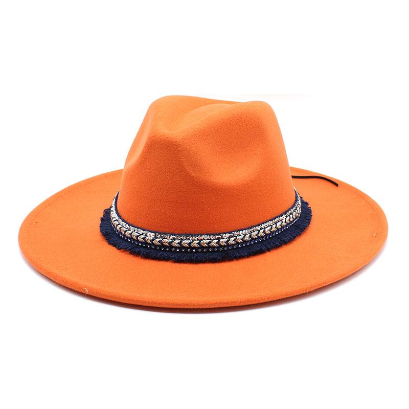 Pfirsichherz Top 9,5 cm Breite Krempe Zylinderhut Ethnischer Stil Accessoires Jazzhut Kaschmir Filzhut Gentleman- und Damenhut