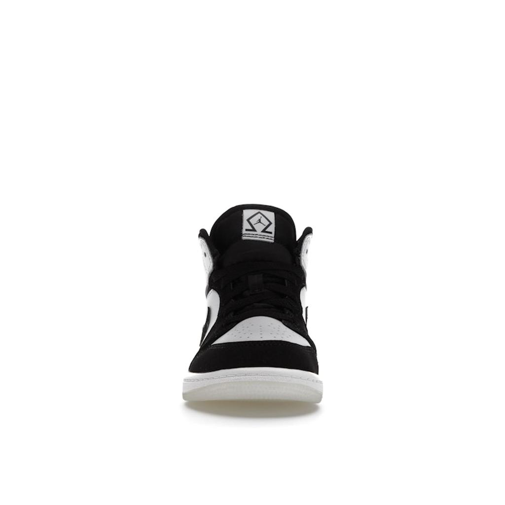 Air Jordan 1 Mid SE PS Diamond Kids Sneakers White Multi-Color Black DN4323-100