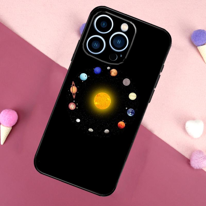 Space Planets Solar System Phone Case For iPhone 16 15 11 12 13 14 Pro Max Mini X XS Max XR Plus Full Cover