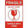 True-Ally Large Fragile Stickers - 100 X 150Mm (4X6 Inch) Strong Adhesive Red Labels Handle With Care Sticker Warning Fo