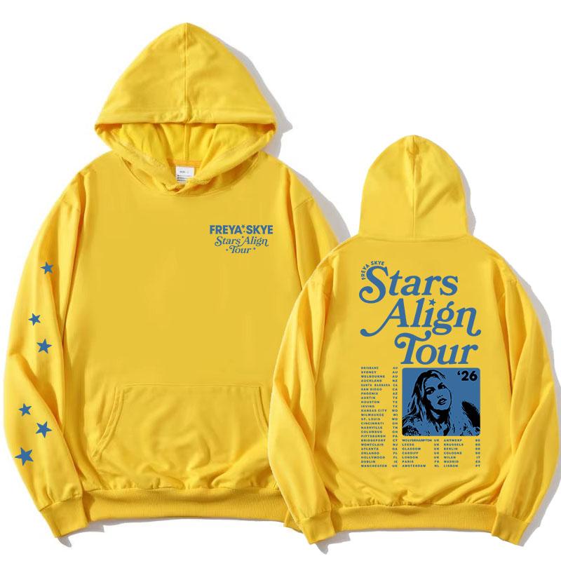 Unisex Streetwear Freya Skye Stars Align Tour Hoodies Langarm Damen Herren Sweatshirt mit Tasche Grafikdruck Merch Pullover