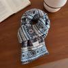 Retro Fair Isle Color Block Woolen Knit Scarf - Unisex Winter Fashion Snood