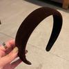 Korean Retro Elegant Velvet Sponge Headband Winter High Cranial Top Wide Edge with Red Press Hair Clamp