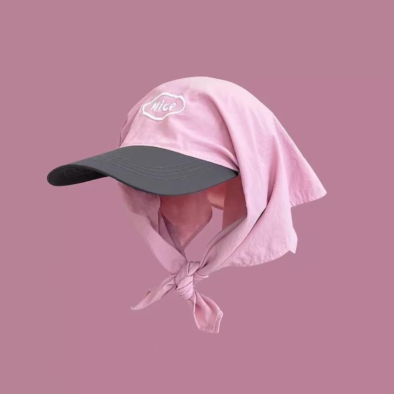 New Color Blocked Headscarf Strap Quick Drying Duck Tongue Hat, Summer Casual Versatile Sun Shading And Sun Protection Hat