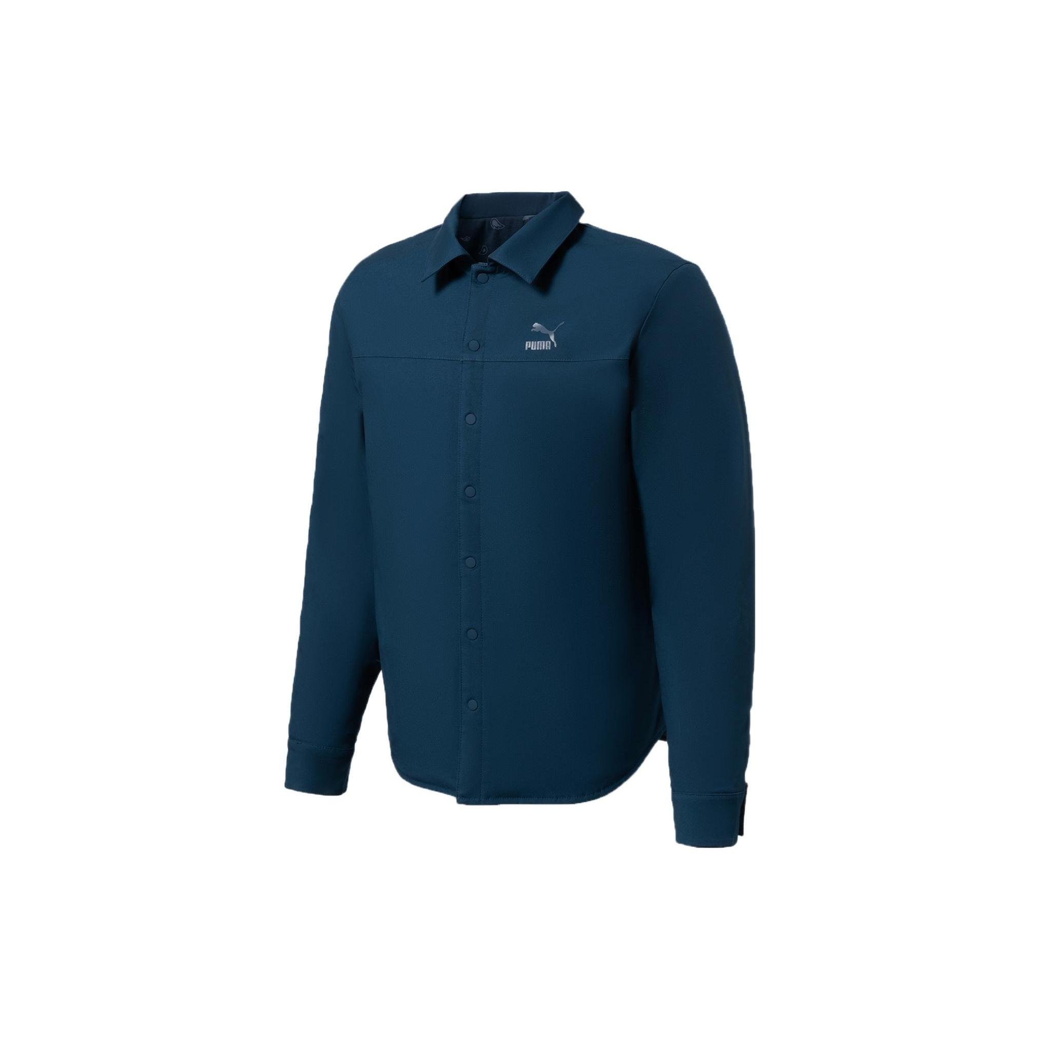 PUMA Paisley Woven Reversible Shacke Shirt Blue Grey Black Men s 534972-64 S