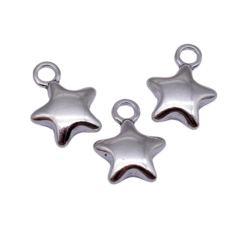 Five-Pointed Star Charms Multi Color Alloy Plain Pendants For Celestial Themed Jewelry