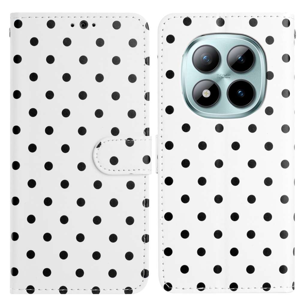 

For Xiaomi Poco M8 Pro 5G/Redmi Note 15 Pro+ 5G (Global) Leather Case Polka Dot Pattern Wallet Stand Folio Phone Cover
