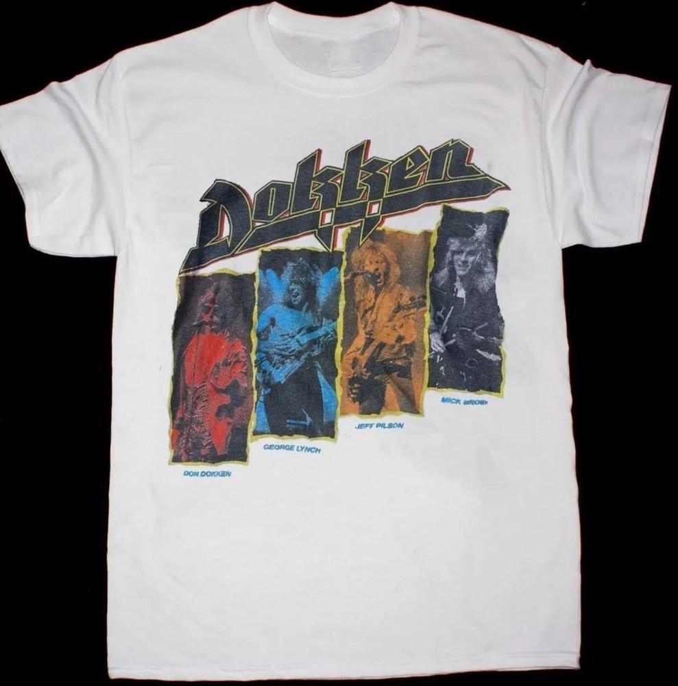 

Rare Dokken Band Short Sleeve Gift For Fan White All Size Unisex T-Shirt 4XL