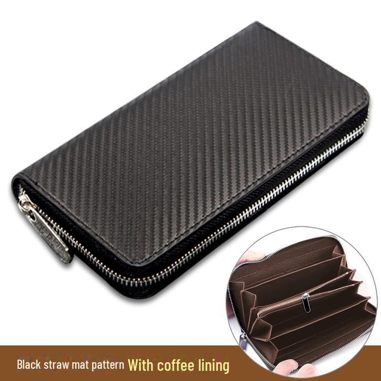 Straw Pattern Microfiber Leather Wallet for Men and Women - Customizable Design