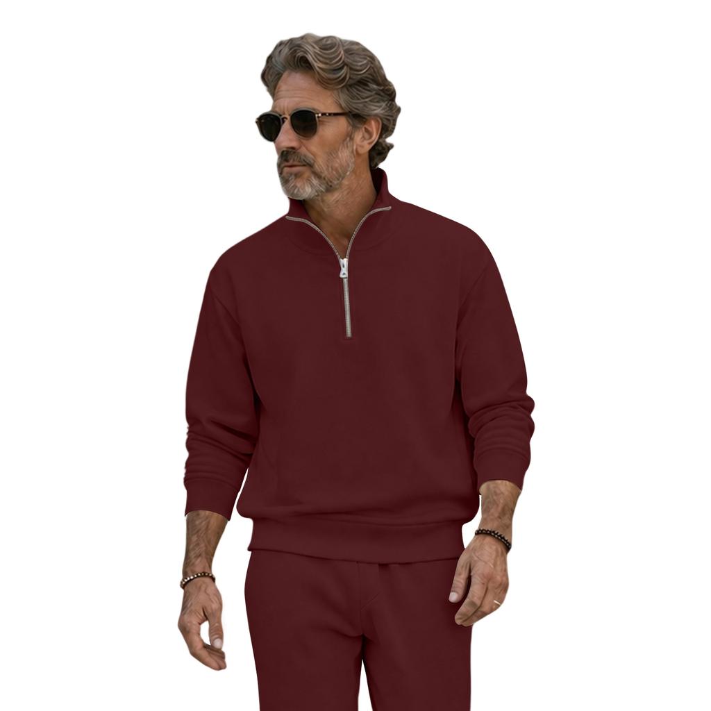 Men's Casual Half-Zip Pullover Sweatshirt for Everyday Wear