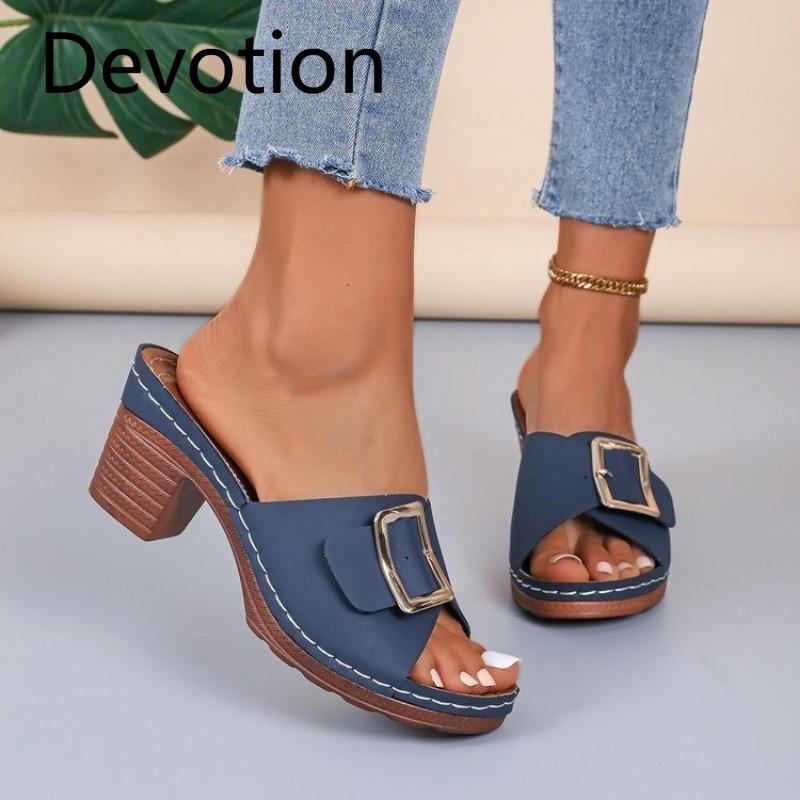 Spring and Summer Ladies' Wedge Heels Small Sandals Elegant Comfortable Breathable Shoes Anti-slip Slippers Devotion