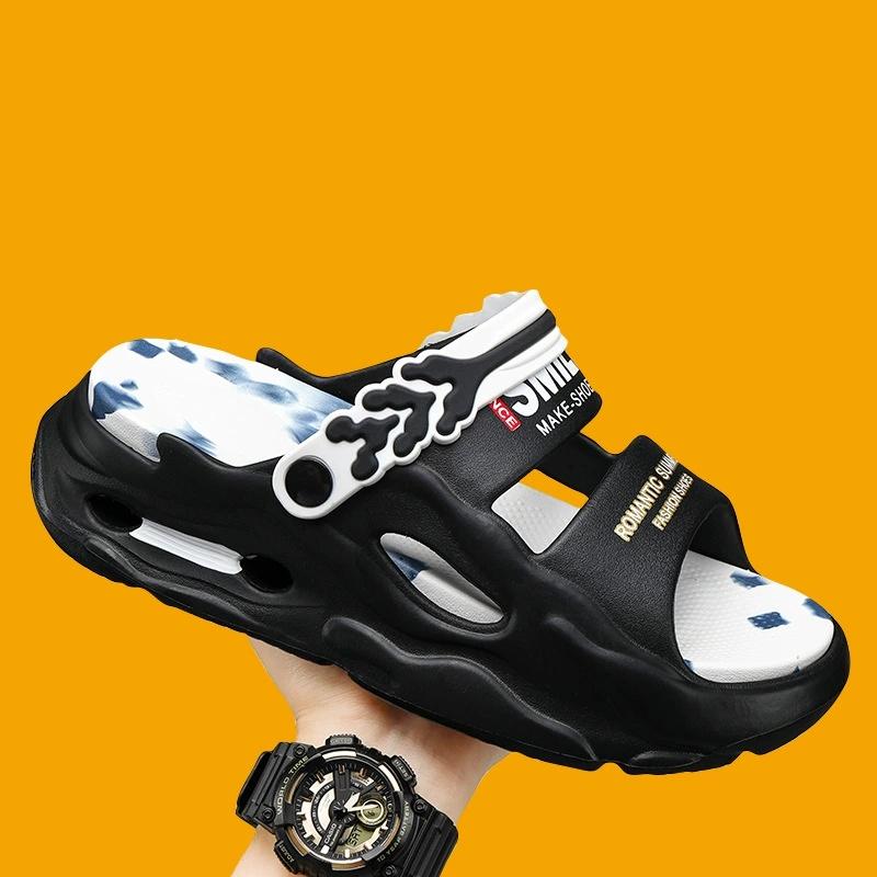 Fashion Men's Slide Slippers 5CM Platform EVA Beach Shoes Men Comfortable Outdoor Cloud Slippers For Men Summer Pantuflas Hombre