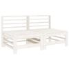 VidaXL Canapés Centraux de Jardin 2 pcs, Sièges avec Dossier, Meubles de Terrasse Patio Arrière-cour Balcon Extérieur, Blanc 825640