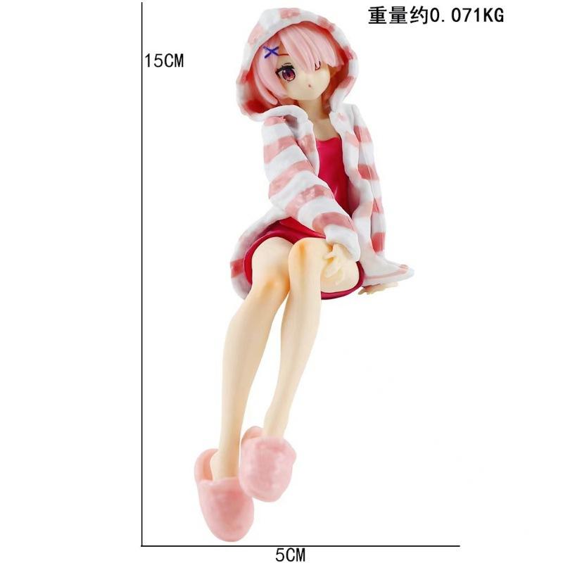 Different World Life Ram, Rem, Rem Figure Homewear Pressure Instant Noodles Ornament Chassis Car Model Gift