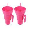 2Pcs 1000ml Portable Tumbler with Snack Bowl Creative Snack Cup Multi-Purpose Multifunction Stadium Tumbler Cup and Bowl Combo
