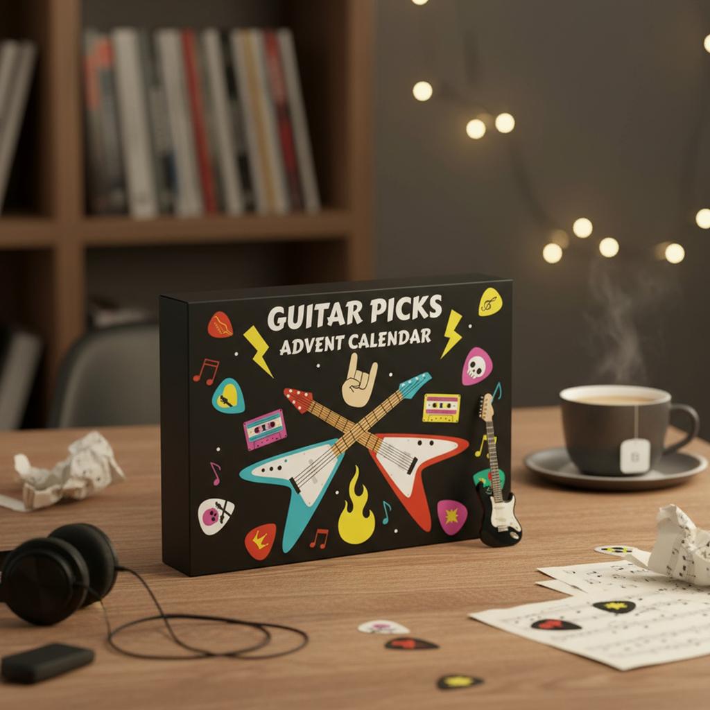 Guitar Picks Advent Calendar 2025 Xmas Countdown Calendar Holiday Countdown Calendar Xmas Gift for Guitar Bass Ukulele Players