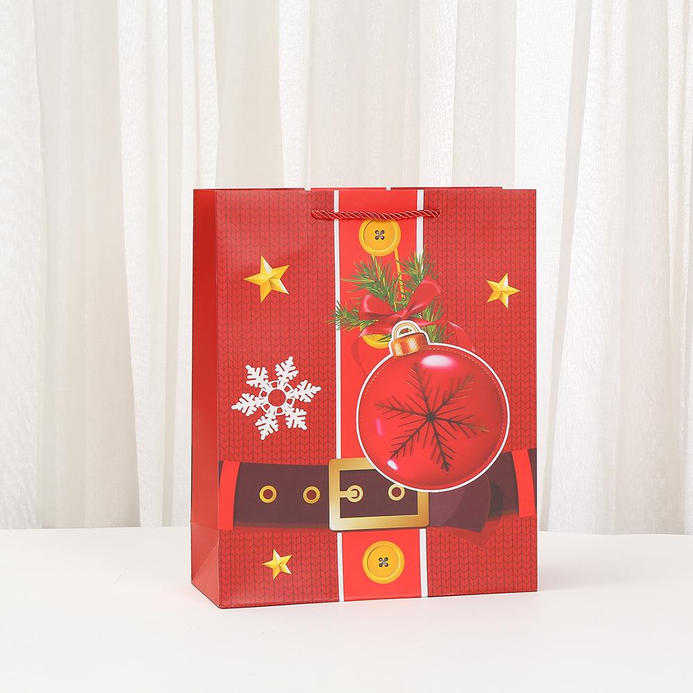 6/10pcs StoBag Christmas Santa Paper Tote Bags Recyclable Gift Bags for Holiday Packaging Party Favors Candy Cookies Classroom