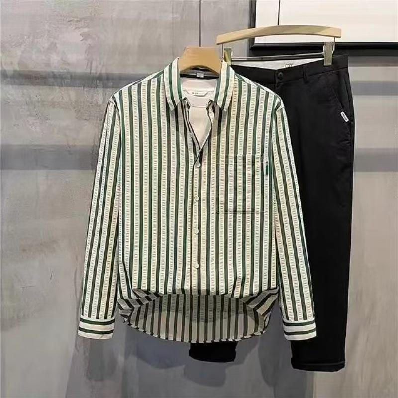 Veste de travail décontractée style Hong Kong pour homme - Manches longues, coupe ample, pour le printemps et l'automne