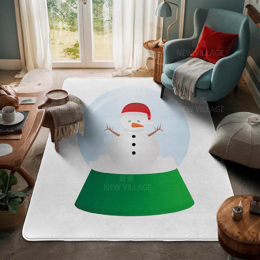 House Entrance Carpet Home Door Mat Living Room Bath Foot Bathroom Non-slip Water Absorption Rugs Bath Merry Christmas Winter