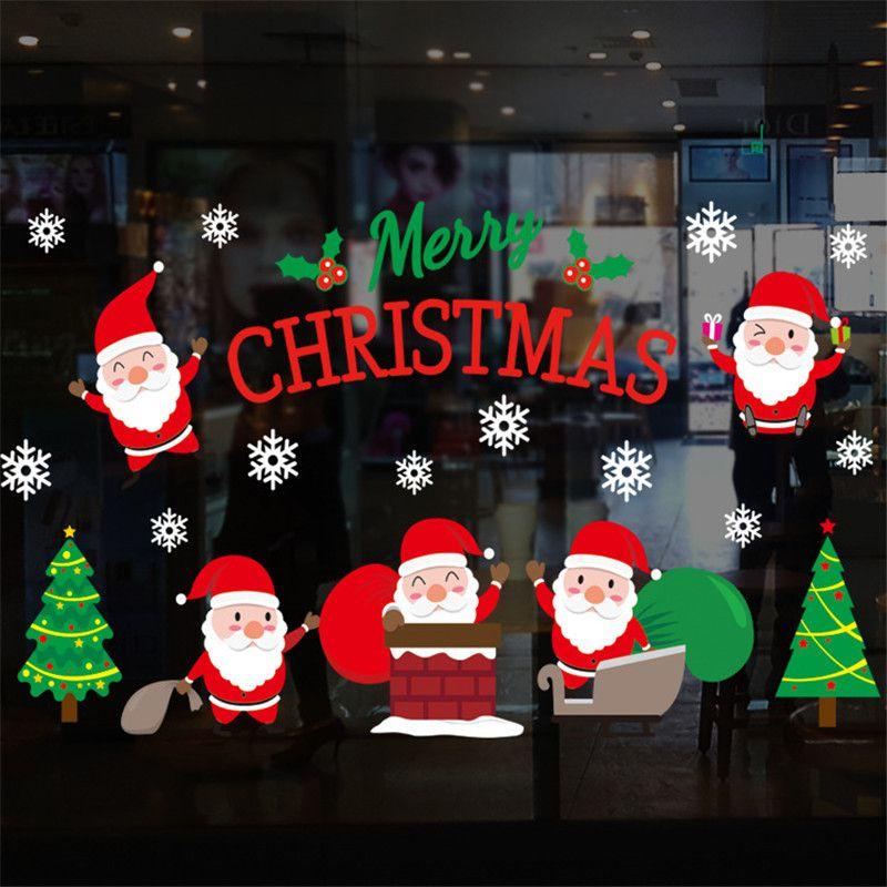 Klassische Weihnachtsfensteraufkleber mit Weihnachtsmann für eine magische Feiertagsatmosphäre