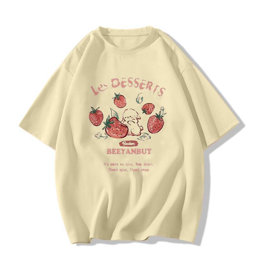 

Летняя милая футболка с мультяшным графическим принтом для женщин, футболка большого размера из чистого хлопка, женская одежда, розовые топы L