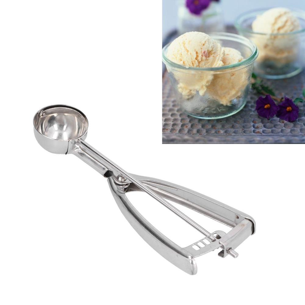 Stainless Steel Ice Cream Scoop Trigger Release Fruit Digging Spoon Manual Digging Spoon For Home