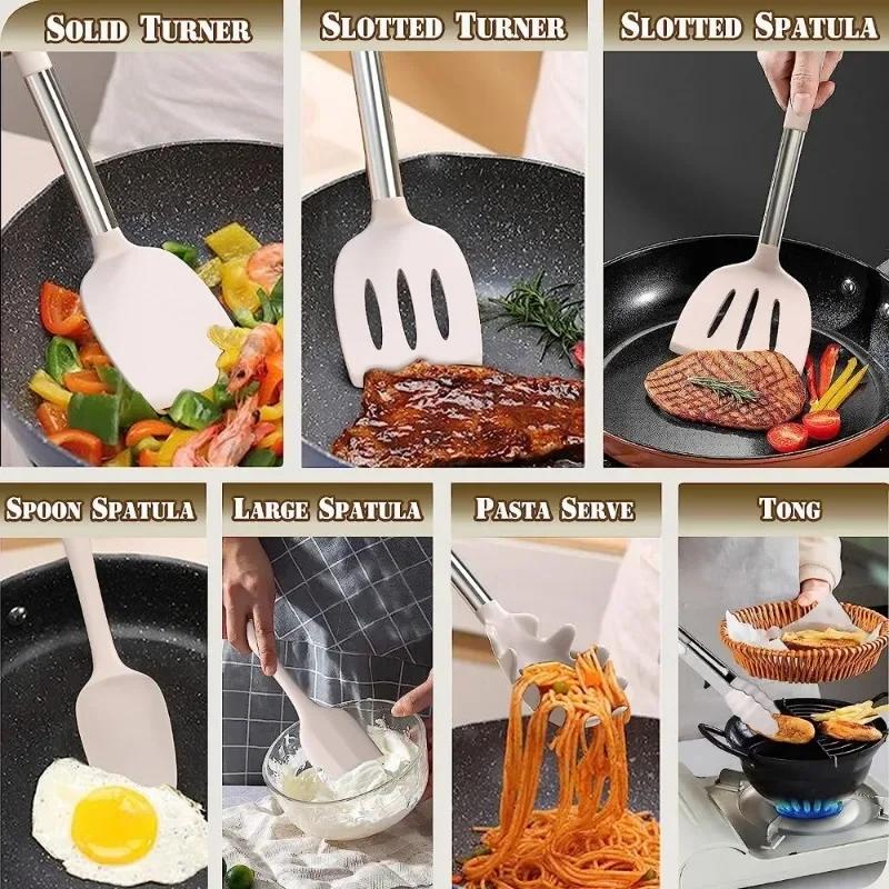 Umite Chef Silicone Kitchen Cooking Utensil Set, 43 pcs Spatula Set , Non-stick Heat Resistant - Best kitchen Cookware Set
