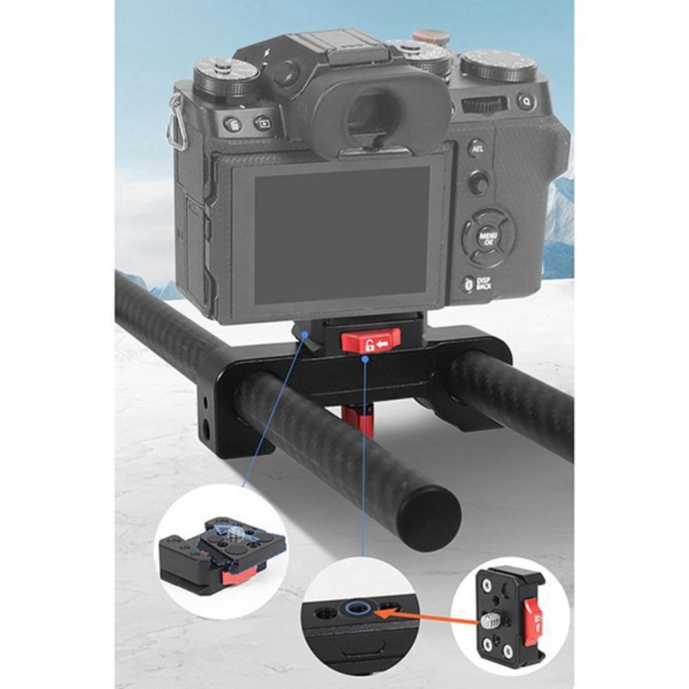 15mm Dual-Hole Tube Clamp Camera Mount For DSLR Cameras With Quick-Release Knob And Photography Slide Rail Support