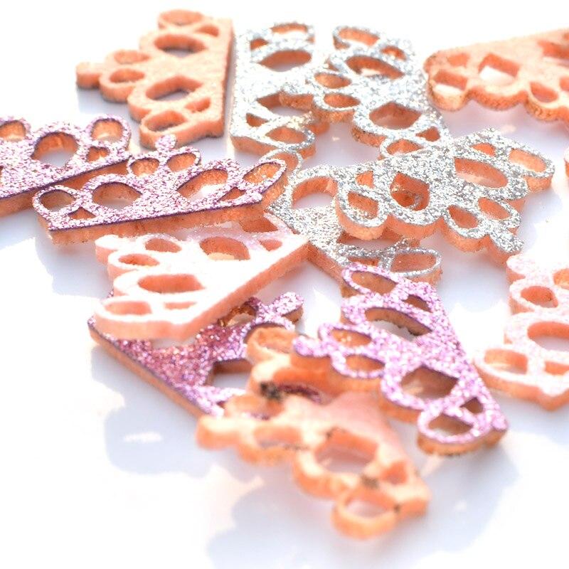 40 Stücke Gemischt Glitter Filz Pads Applique Crown Stoff Patches für Handwerk Kleidung Hochzeit DIY Scrapbooking Zubehör K28