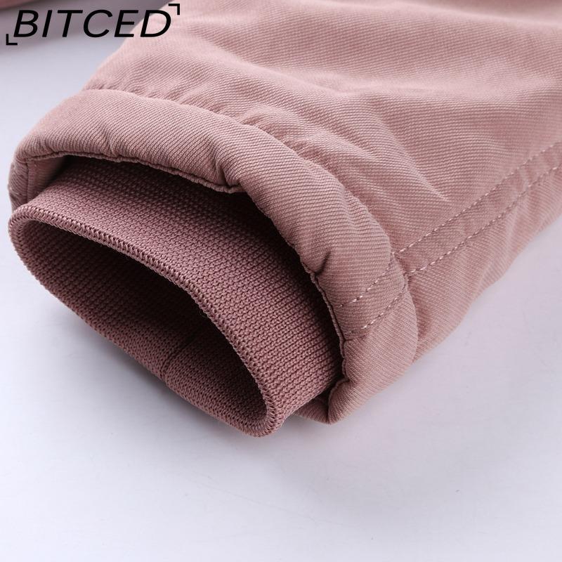 BITCED Women's Cotton-Lined White Fur-Trimmed Parka Mid-Length Hooded Winter Warm Fleece Coat