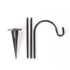 Black Solar Garden Shepherd Hook Outdoor Lawn Stake Decor