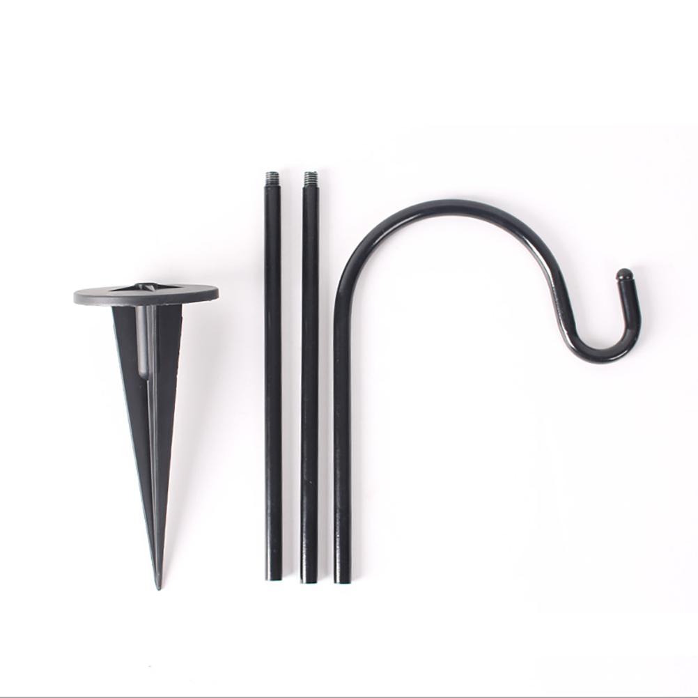 Black Solar Garden Shepherd Hook Outdoor Lawn Stake Decor
